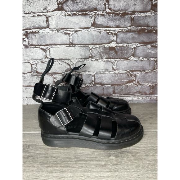 Dr. Martens Geraldo Black Leather Strap Gladiator Wedge Sandals Men’s 9M US/42EU main image 9